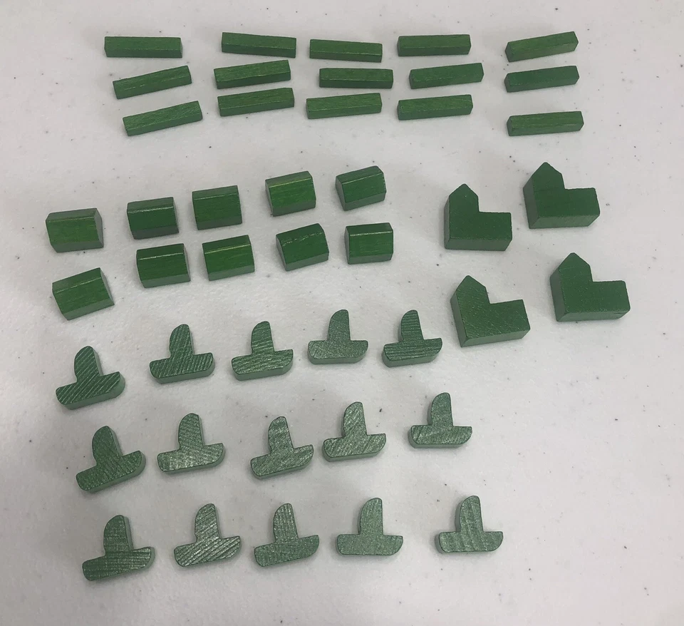 Colonos de Catán Juego Piezas Verdes Piezas Carreteras 10 Asentamientos 4 Ciudades 15 Naves Foto 1 de 2