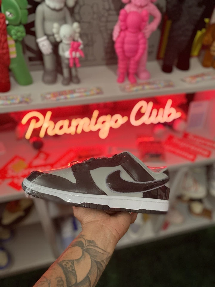 New Size 10.5 - Nike Dunk Low Black/Gray/White 2022 Chenille Swoosh (DQ7683-001) - Image 1 of 1