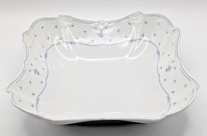 Tirschenreuth Hutschenreuther Fleur De Lis Blue Square Serving Bowl 9" - Picture 1 of 8