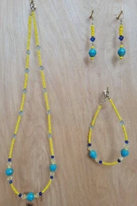 Paper Bead 3 Piece Set- Paper Bead Jewelry - Recycled Jewel - ISLAND FUN - Picture 1 of 6
