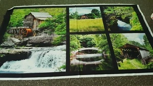 Spring Time Panel 23x42 Red Rooster Block Covered Bridge Grain Mill Forest River - Picture 1 of 5