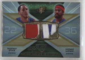 2008-09 SPx Winning Materials Combo /25 Tayshaun Prince Rasheed Wallace Patch