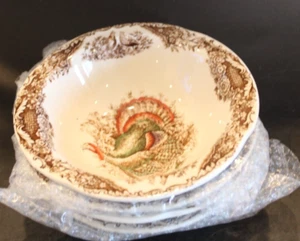 Johnson Brothers Woodland Wild Turkeys 4 Soup Bowls 6 1/8" by 1 3/4" - Picture 1 of 5