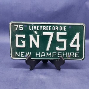 Vintage 1975 New Hampshire Nummernschild GN 754 antikes Schild rustikal Patina Schild - Bild 1 von 3