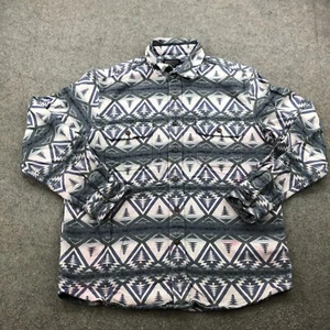 Pendleton Shirt Mens Large Blue White Geometric Abstract Long Sleeve Button Up - Picture 1 of 12