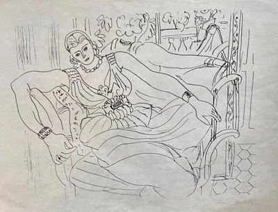 MATISSE, 'MODÈLE REFLETÉ DANS LE MIROIR  …‘ 1960, Orig. Lithografie, sig. i.Pl. - Bild 1 von 4