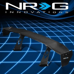 NRG INNOVATIONS REAR TRUNK 69" GT STYLE REAL CARBON FIBER SPOILER WING CARB-A692 - Picture 1 of 6