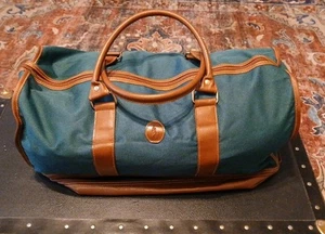 Lot Of 2 Polo Ralph Lauren Green Canvas Luggage Duffel Bags Large - Picture 1 of 8