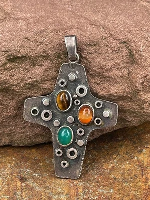 Grande ciondolo croce in argento 925 (S 7023) - Immagine 1 di 4