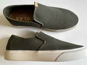 CLAE mens 9 Porter Knit Slip On Shoes Loafers Sneakers Olive / Eggnog - Picture 1 of 10