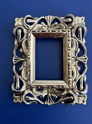Vintage GODINGER Silver Art Mini Picture Frame 3.25” X 4” Heavy Ornate NO BACK - Image 1 of 4