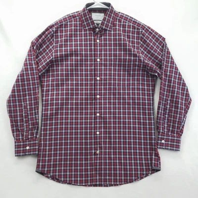 Camisa Charles Tyrwhitt Para Hombre 16 35 Grande Roja Azul Calce Ajustado Cuadros A Cuadros Abotonada Foto 1 de 4
