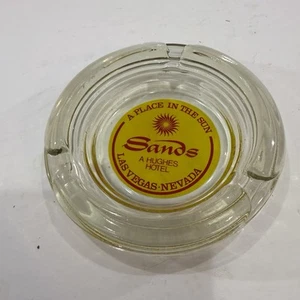 Vintage The Sands Hotel Las Vegas Nevada Clear Glass Ashtray A Place In The Sun - Picture 1 of 6