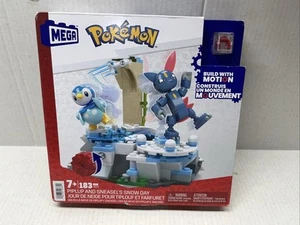 MEGA POKEMON Piplup and Sneasel's Snow Day Building Set con Movimiento Mattel Nuevo - Imagen 1 de 19