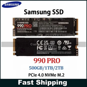 Samsung SSD 990 PRO 500GB 1TB 2TB PCIe 4.0 NVMe M.2 PS5 Black Per PC Laptop - Picture 1 of 6