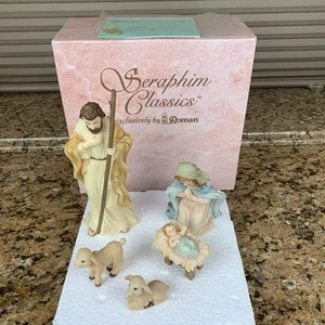 READ Seraphim Classics Roman Nativity 70128 For Unto Us A Child is Born With Box - Picture 1 of 23