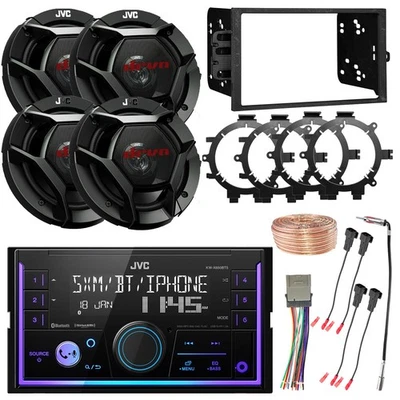 Receptor Bluetooth JVC 2DIN, 4x 6,5" 300W Alto-falantes com Kit de Instalação GM, Acessórios - Imagem 1 de 4