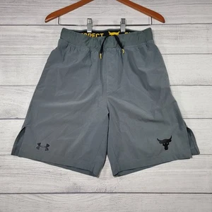 Under Armour Herren kleine Shorts einfarbig grau Project Rock Brahma Bull Logo MÄNGEL - Bild 1 von 8