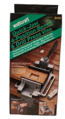 Tornillo de prensa de banco y taladro Wolfcraft Quick-Jaw de 4 posiciones, modelo: 3410 Foto 1 de 4