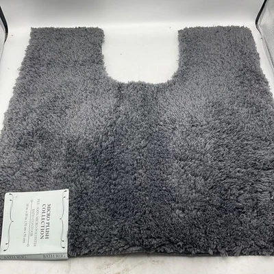 Alfombra de contorno de baño Micro Plush Collection 20 X 20 pulgadas gris  Foto 1 de 4