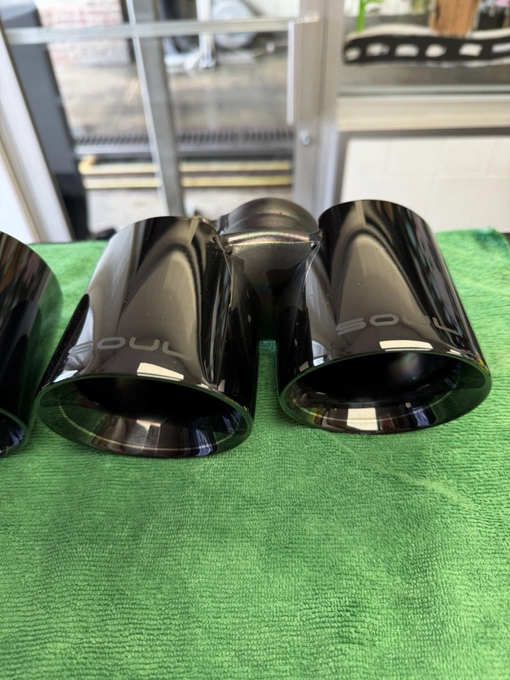 Porsche 997 Carrera Bolt On Exhaust Tips Black Chrome Soul Performance  - Image 1 of 4