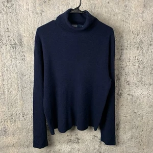 Vintage Polo Ralph Lauren Cashmere Sweater Large Turtle Neck Blue Men’s - Picture 1 of 7