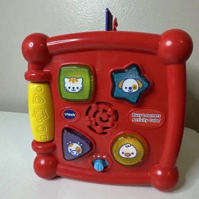 Vtech Busy Learners Activity Cube Lights Sounds Baby Toddler Toy Working Colors - Image 1 of 4