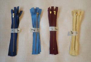 (Lot of 4) Talon ‘42’ 7” Closed End Metal Zipper USA Made Vintage NOS . Pick One - Picture 1 of 15