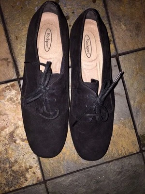 ROCKPORT Black Suede Leather Loafers Oxfords Mary Janes Comfort Womens Size 7 - Image 1 of 4
