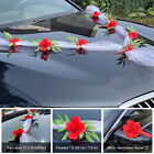 Wedding Car Decor Kit Fabric Flowers Yarn Slow Sets Car Ribbon Decoration Red