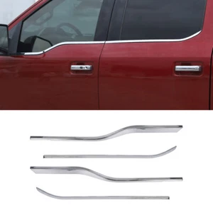 4PCS Exterior Chrome Window Molding Bottom Sill Trim Strip For Ford F150 2015-20 - Picture 1 of 9