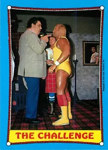 Tarjeta 1987 WWF Wrestling Topps - Hulk Hogan & Angre The Giant 'The Challenge' - Imagen 1 de 3