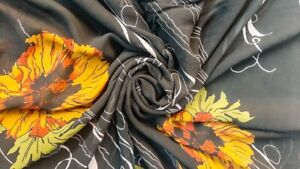 Georgette Chiffon 5 yards saree printed pure silk sari recycled PGS1716
