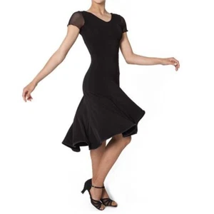 Intermezzo łacińska sukienka taneczna z krótkim rękawem 8031 - czarna - Zdjęcie 1 z 1