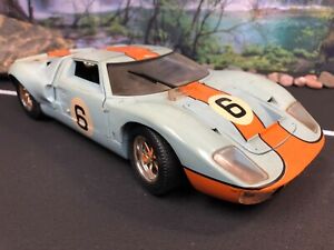 As-Is UNIVERSAL HOBBIES FORD GT40 1:18 Diecast~ SMOKE DAMAGE Parts/Restore