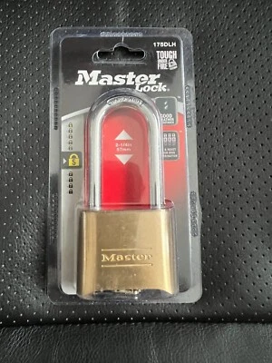 NEW MASTER LOCK 175DLH RESETTABLE COMBINATION LONG SHACKLE PADLOCK - Image 1 of 2