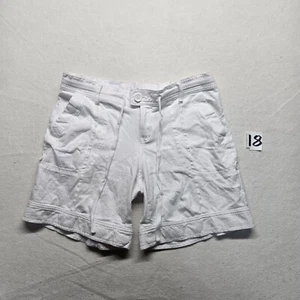 GAP Solid White Linen Pull-on Shorts Draw String Adult Women's Ladies S Small - Picture 1 of 7