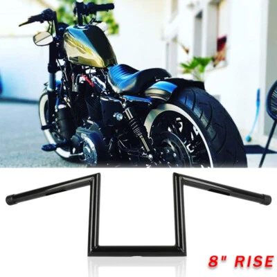 1" Motorcycle Handlebar 8" Rise Drag Z-Bars For Harley Softail Sportster XL Dyna Foto 1 de 4