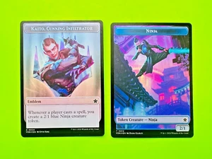 MTG  Foundations - Ninja / Kaito, Cunning Infiltrator - Double Sided Foil Token - Picture 1 of 2