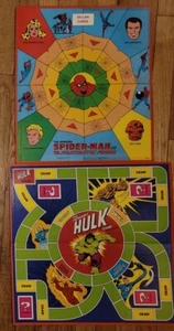 2 1978 VTG Incredible Hulk/Spider-Man Board Game BOARDS ONLY LOT - Frameable. - Picture 1 of 4