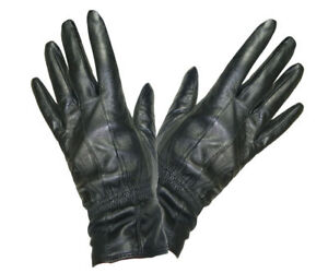 LADIES LEATHER GLOVES WOMENS FLEECE LINED QUALITY BLACK FITTED SOFT & SUPPLE