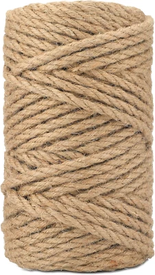 Cuerda de yute de 6 mm, cuerda de yute fuerte y resistente de 164 pies, decoración marrón cáñamo Tw Foto 1 de 4