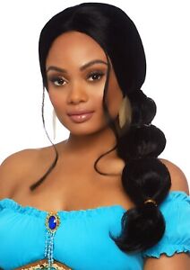 Princess Jasmine Wig Aladdin Disney Royal Agrabah Costume Long Black Hair