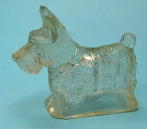 vtg Scottie Scotty Dog Glass Candy Container - Picture 1 of 5