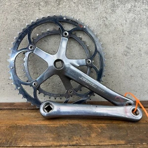 Campagnolo Centaur Crank Set 10s  175 mm 135 BCD Double Gunmetal 10 Speed VTG - Picture 1 of 22