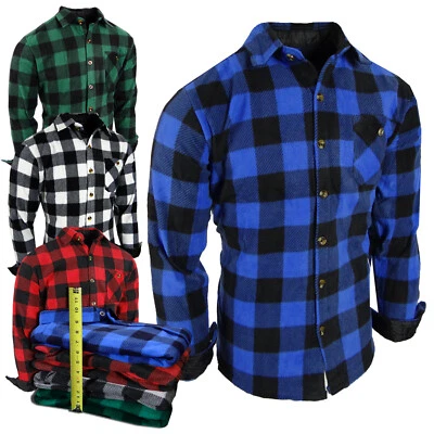 Camisa a Cuadros de Franela para Hombres Vellón Difuso Elastizada Brawny Abotonada Sin Pliegue Sin Forro Foto 1 de 4