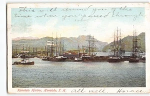 Mailed to Capt. Percy Willis~Ships HONOLULU~Wall #20 Postcard Hawaii Military-H7 - Picture 1 of 4