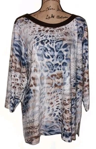 Alfred Dunner - weiche Strick Tunika mit Animalprint 3/4 Arm - Damen Gr. XL - Bild 1 von 3