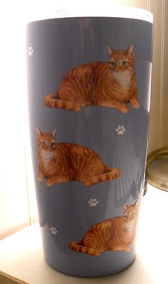 Tabby Cat SERENGETI 16 OZ. Vaso aislado al vacío de acero inoxidable con Spi... Foto 1 de 2