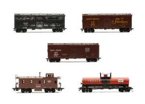 ATHEARN SPUR "HO" KONVOLUT 5 VIEH/BOXCAR/BEGLEITWAGEN/PANZER BAUSATZ GEBAUTE WAGGONS - Bild 1 von 12